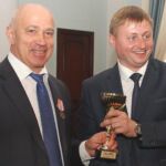 IFIA cup awarded to A. Maltsev, A. Krasnov, P. Salikhanov, A. Beliaev, V. Peshehodov and A. Kluchnikov for the invention "Method of Production of weather-resistant steel"